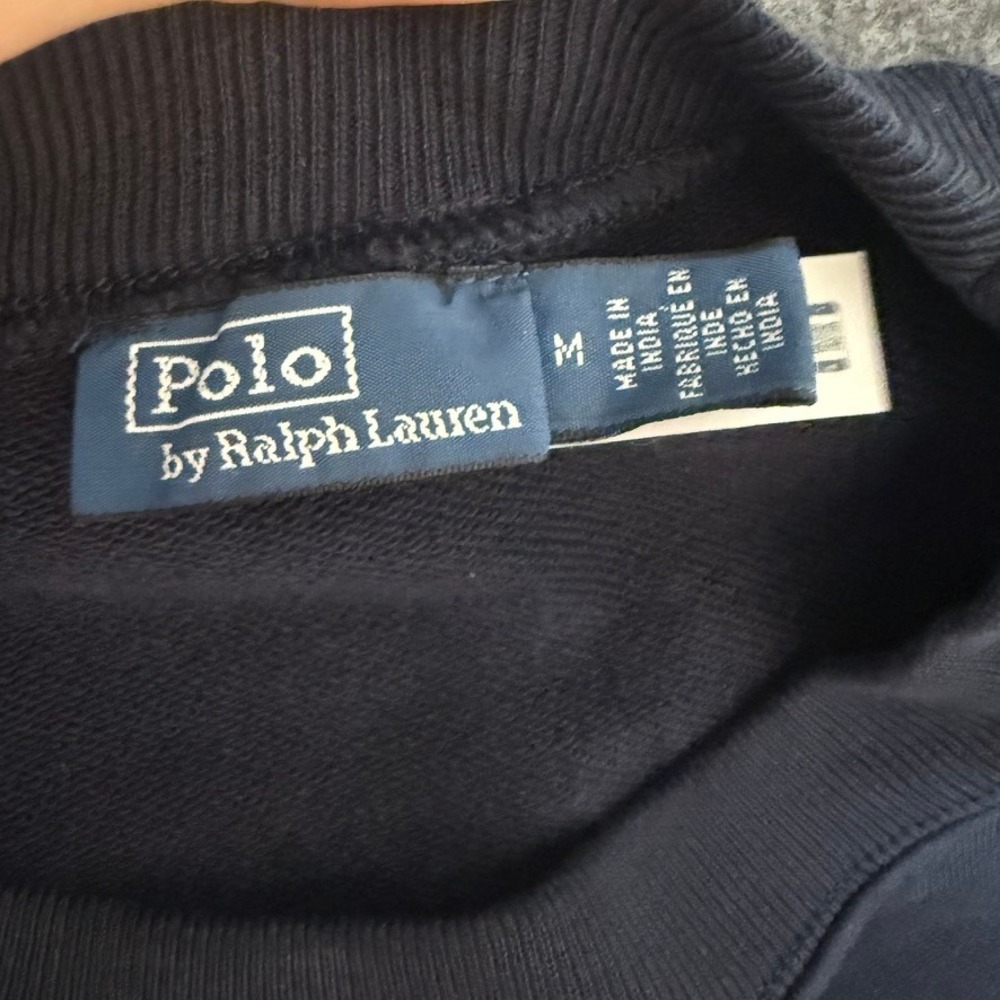 Polo Ralph Lauren French Terry Logo American Flag Sweatshirt Women M Blue Boxy - Picture 5 of 10